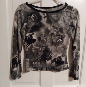 Cowboy mesh crop top